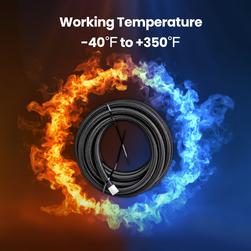 20Feet 6AN Stainless Steel Braided Fuel Line + 10PCS Push Lock Fitting Hose End