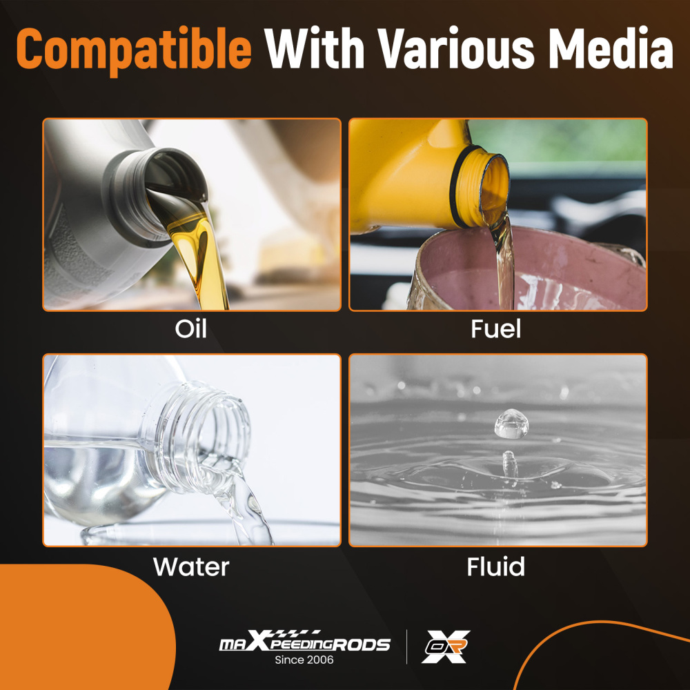 AN8/-8AN Fitting Stainless Steel Nylon Braided Oil Fuel Hose Line 16FT Kit Red