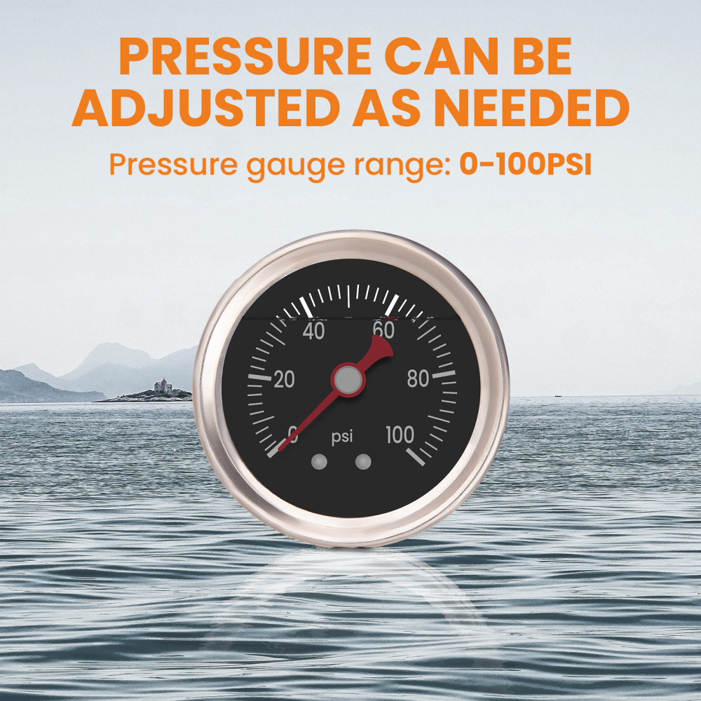 Universal AN6 Adjustable Fuel Pressure Regulator Gauge Fittings Oil Hose Kit