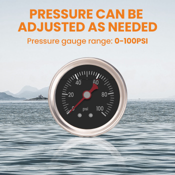 Universal Adjustable Fuel Pressure Regulator kit 100psi Guage AN 6 Fitting