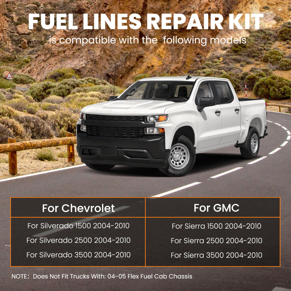 Fuel Lines Repair Kit compatible for Chevy Silverado GMC Sierra 1500 2500 3500 2004-10