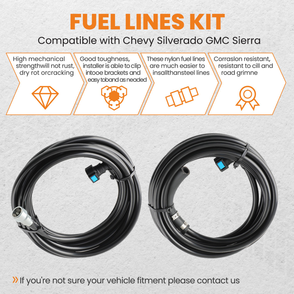 Fuel Lines Repair Kit compatible for Chevy Silverado GMC Sierra 1500 2500 3500 2004-10