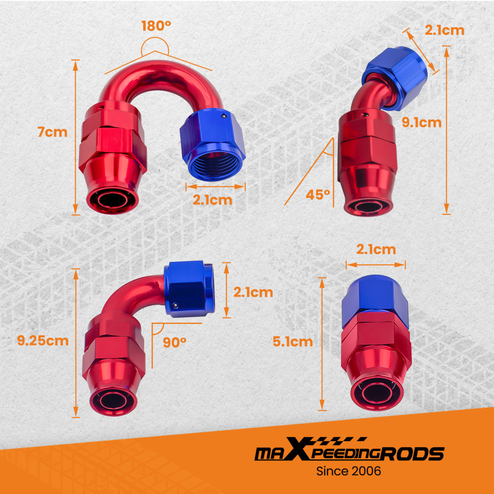 AN-10 Stainless Steel PTFE Fuel Line Hose 6M 20FT and AN10 Swivel Fitting Kit