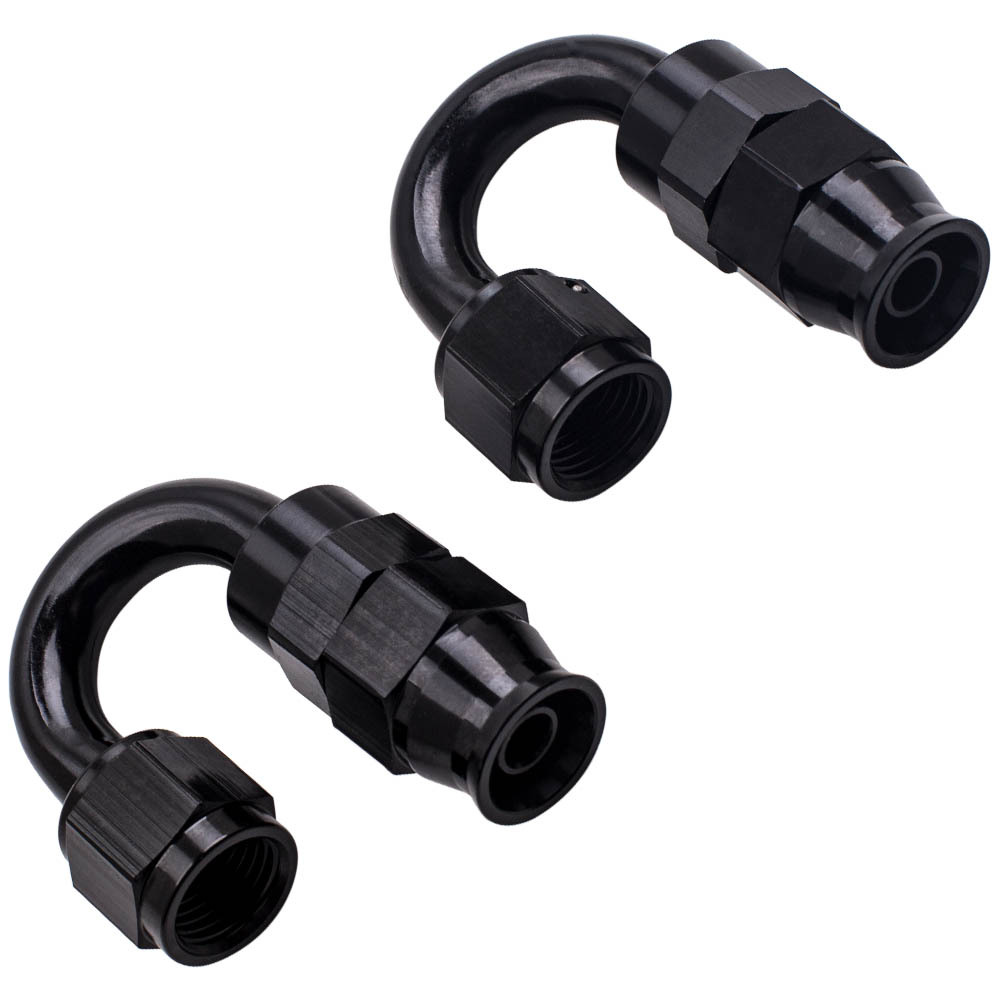 20FT AN6 6AN Stainless Steel PTFE Fuel Line Black Fitting E85 Ethanol