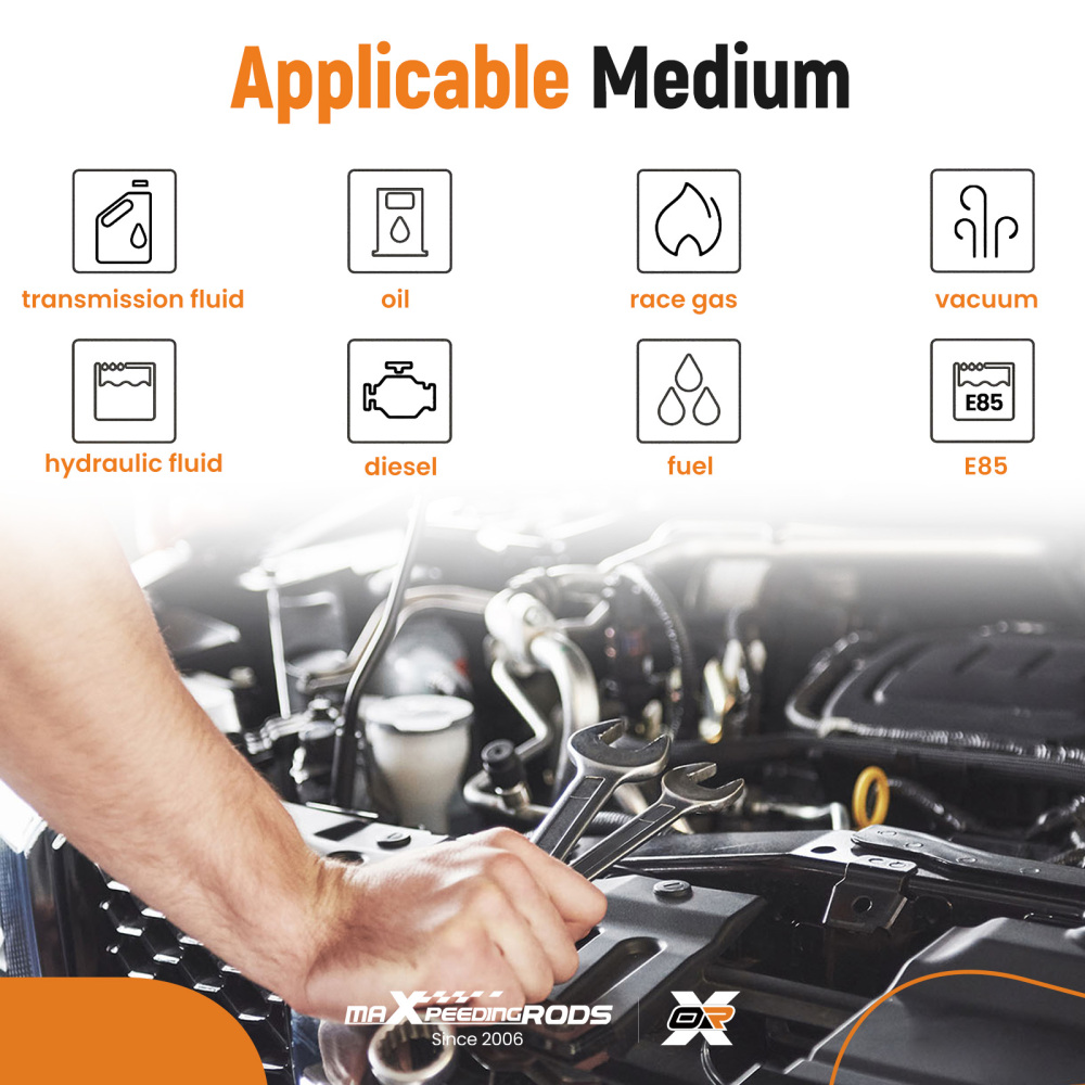 20FT AN6 Stainless Steel PTFE E85 Fuel Line Hose + Fitting Hose End Kit Swivel