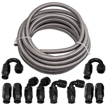 6 Meters AN8 8AN PTFE E85 20 Feet Oil Gas Line Fuel Hose + End Fittings Kit