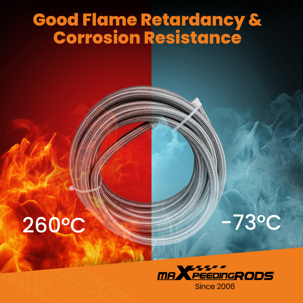 AN-8 AN8 Stainless Steel Fuel Line 20FT Fitting Hose End Ethanol Swivel Kit