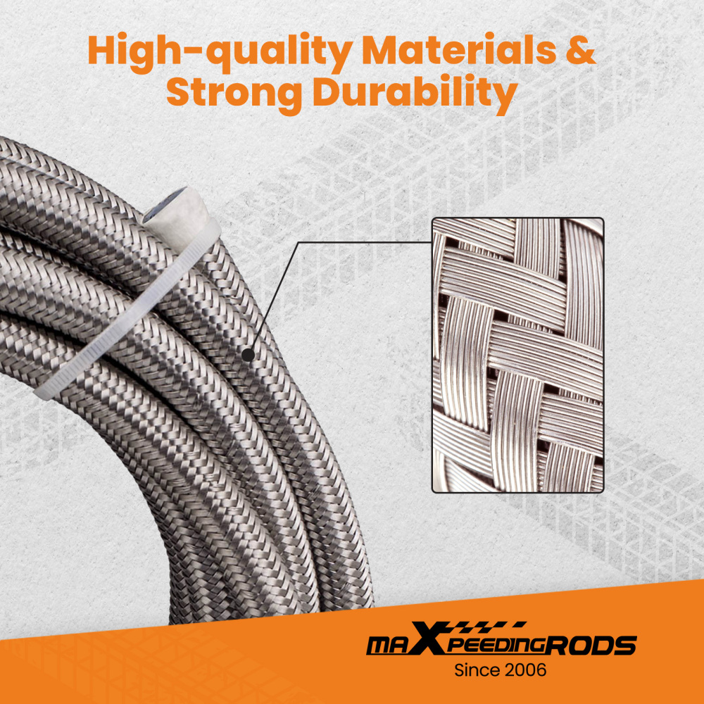 AN-8 AN8 Stainless Steel Fuel Line 20FT Fitting Hose End Ethanol Swivel Kit