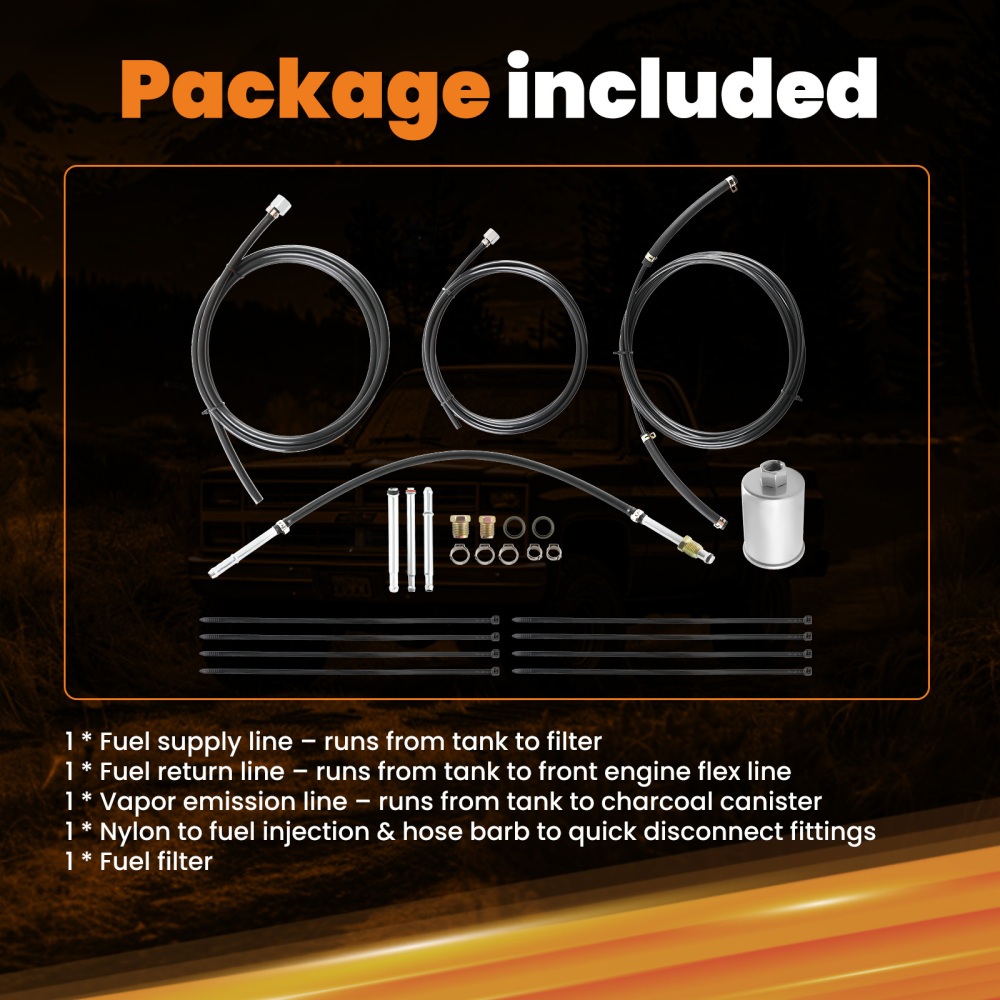 Gas Trucks Complete Nylon Fuel Line Replacement Kit For ChevroletGMC 1988 New