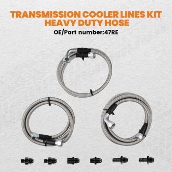 47RE Transmission Cooler Lines KitHeavy Duty FOR 1996-2002 compatible for Dodge Ram 5.9L