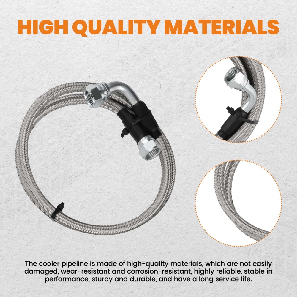 47RE Transmission Cooler Lines KitHeavy Duty FOR 1996-2002 compatible for Dodge Ram 5.9L