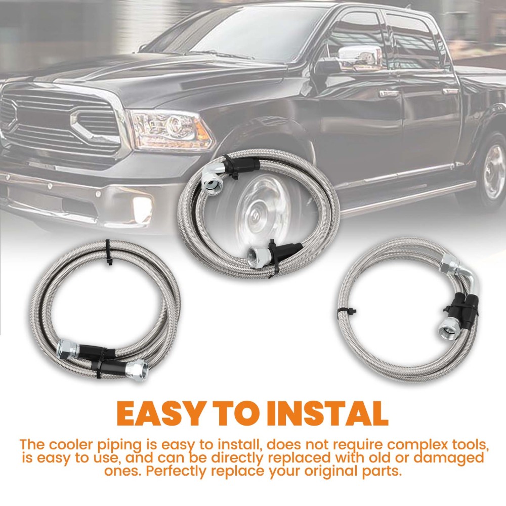 47RE Transmission Cooler Lines KitHeavy Duty FOR 1996-2002 compatible for Dodge Ram 5.9L