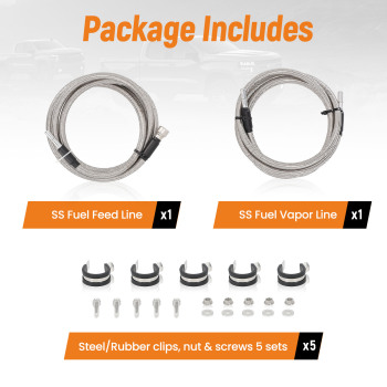 Braided Quick Fix Diesel Fuel Line Kit compatible for Chevy Silverado19356397 819-816