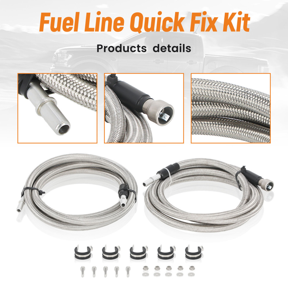 Braided Quick Fix Diesel Fuel Line Kit compatible for Chevy Silverado19356397 819-816