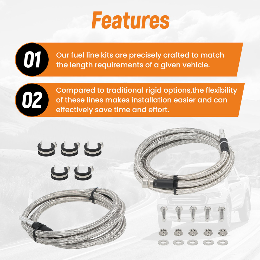 Braided Quick Fix Diesel Fuel Line Kit compatible for Chevy Silverado19356397 819-816