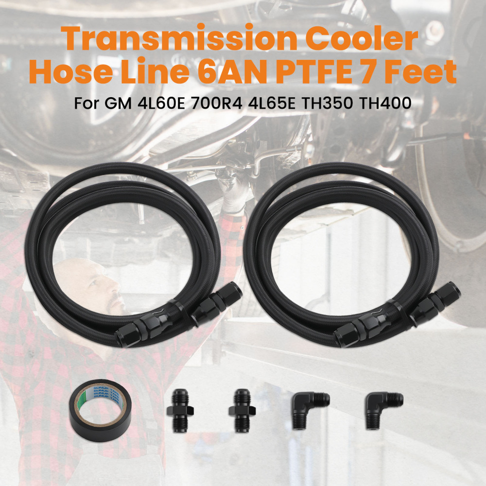 Automatic Transmission Cooler 6AN Hose Line Set compatible for GM 4L60E 4L65E TH350 TH400