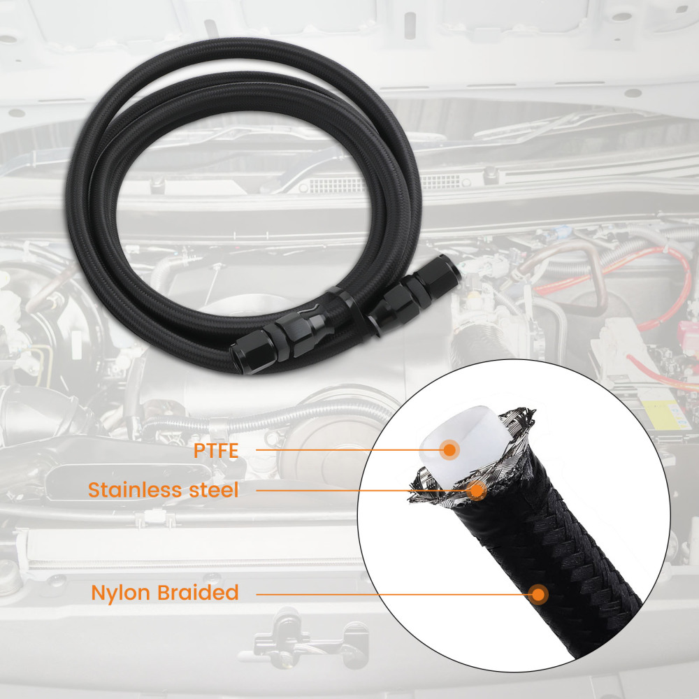 Automatic Transmission Cooler 6AN Hose Line Set compatible for GM 4L60E 4L65E TH350 TH400