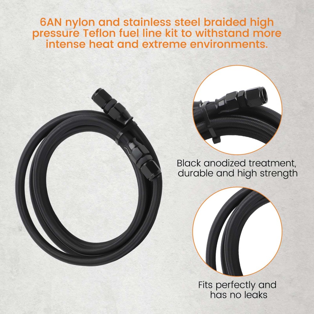 Automatic Transmission Cooler 6AN Hose Line Set compatible for GM 4L60E 4L65E TH350 TH400