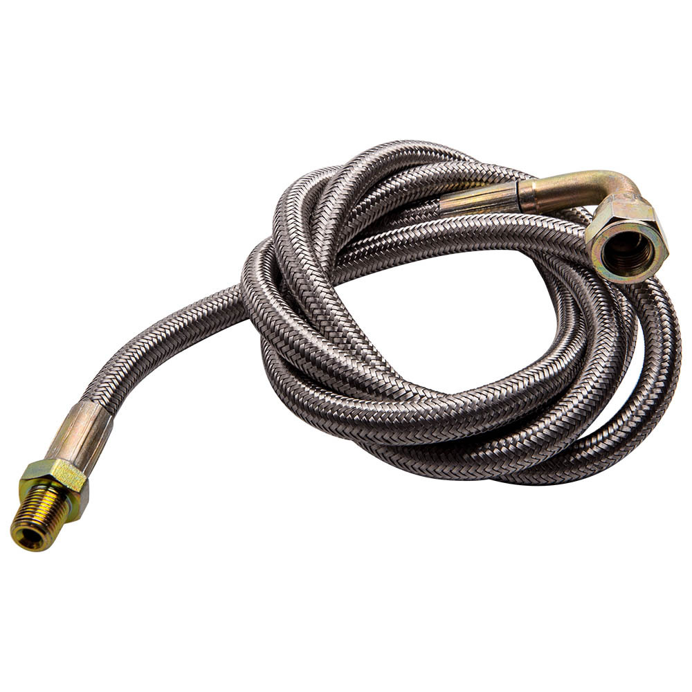 50 Braided Stainless Turbo Charge 1/8 Npt Oil Feed Line Fit T3 T3/T4 T4 T70