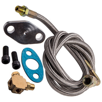 4 AN Hose end fitting Universal 43.3 Turbo Oil Feed + Oil return line kit