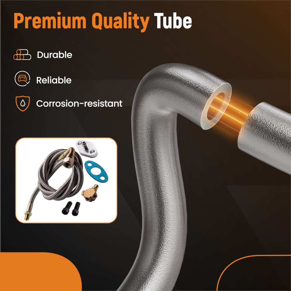 50 Braided Stainless Turbo Charge 1/8 Npt Oil Feed Line Fit T3 T3/T4 T4 T70