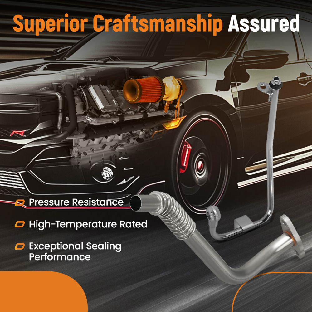 Turbo Oil Feed Return Line Kit compatible for Mercedes-Benz SLK250 C250 E250 1.8L 2011-2016