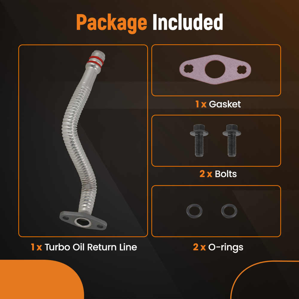 Turbo Oil Return Drain Line Tube compatible for Dodge Cummins Ram 2500 3500 5.9L Diesel