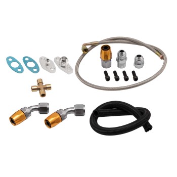 Turbo Oil FeedReturn Line Kit compatibile per Ford Falcon BA BF XR6 FG FGX GT30 GT3582