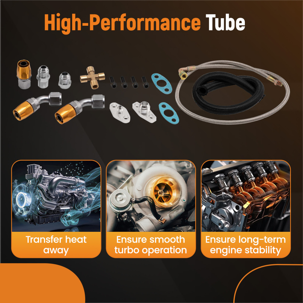 Turbo Oil Feed + Drain Return Line set For T3 for GT30 GT35 GT3582 GT3076 GT3037 new