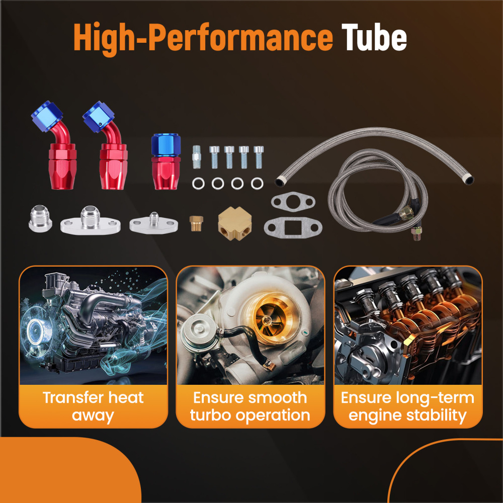 Universal Turbo Oil Line Kits Feed Return Drain Line T3 T4 T70 