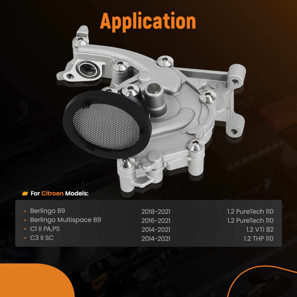 Oil Pump compatible for Citroen Berlingo B9 1.2 PureTech 110 2018-2021 9673506480