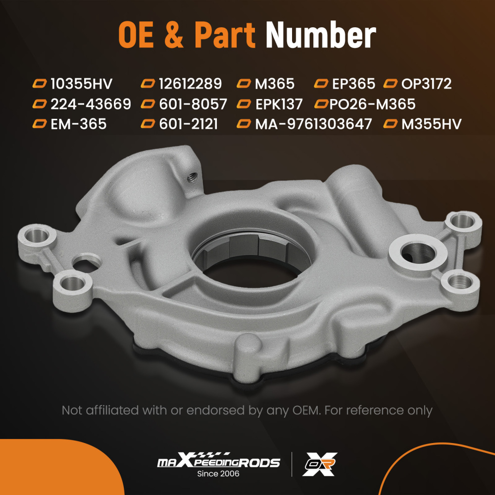 1x New High Volume Engine Oil Pump compatible for Cadillac Escalade 6.2L V8 07-14 12612289