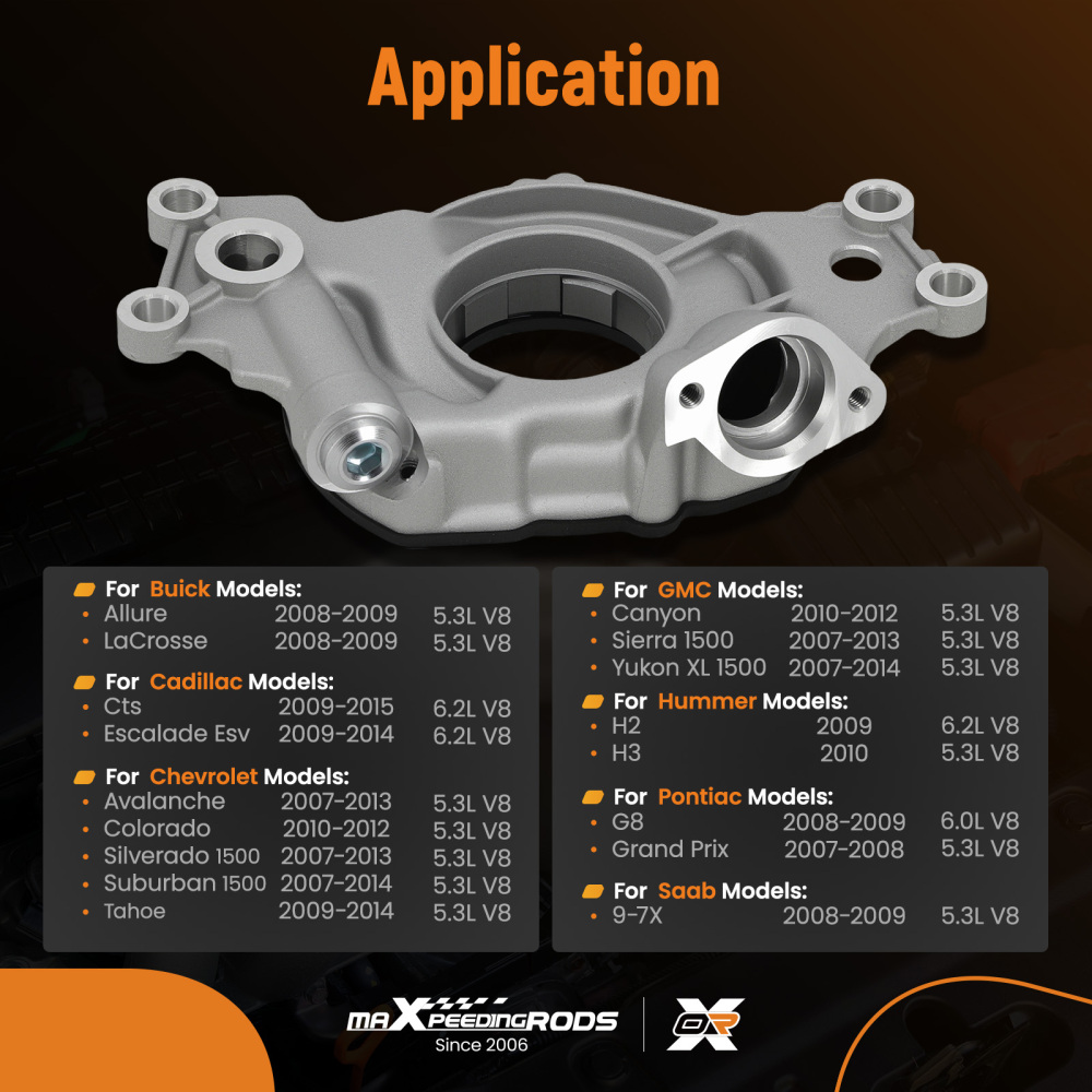 1x New High Volume Engine Oil Pump compatible for Cadillac Escalade 6.2L V8 07-14 12612289