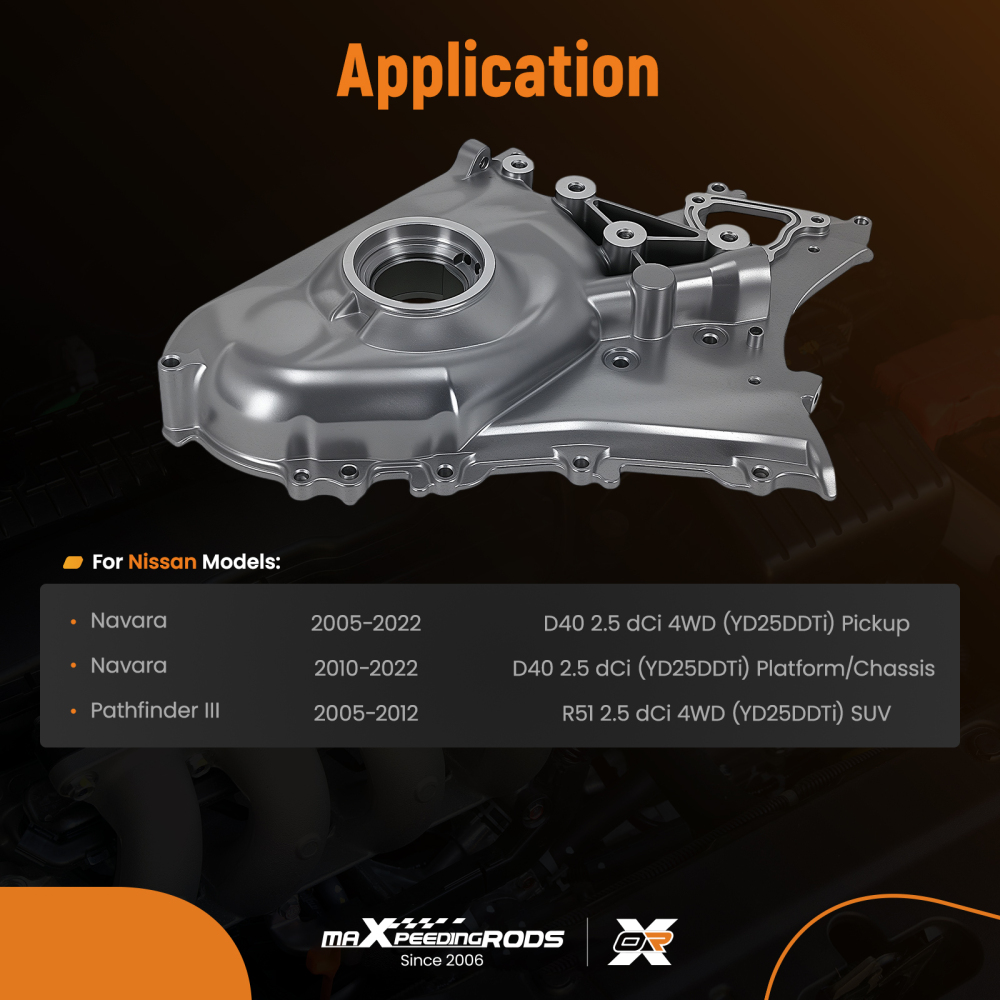 Aluminum Engine Oil Pump compatible for Nissan Navara D40 2.5 dCi 15010EB30A