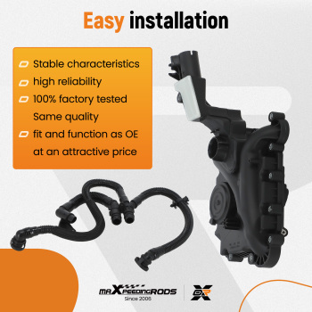 Oil Separator PCV Valve Vent W/Tube compatible for Audi 06E103547AB 06E103547S 06E103547H