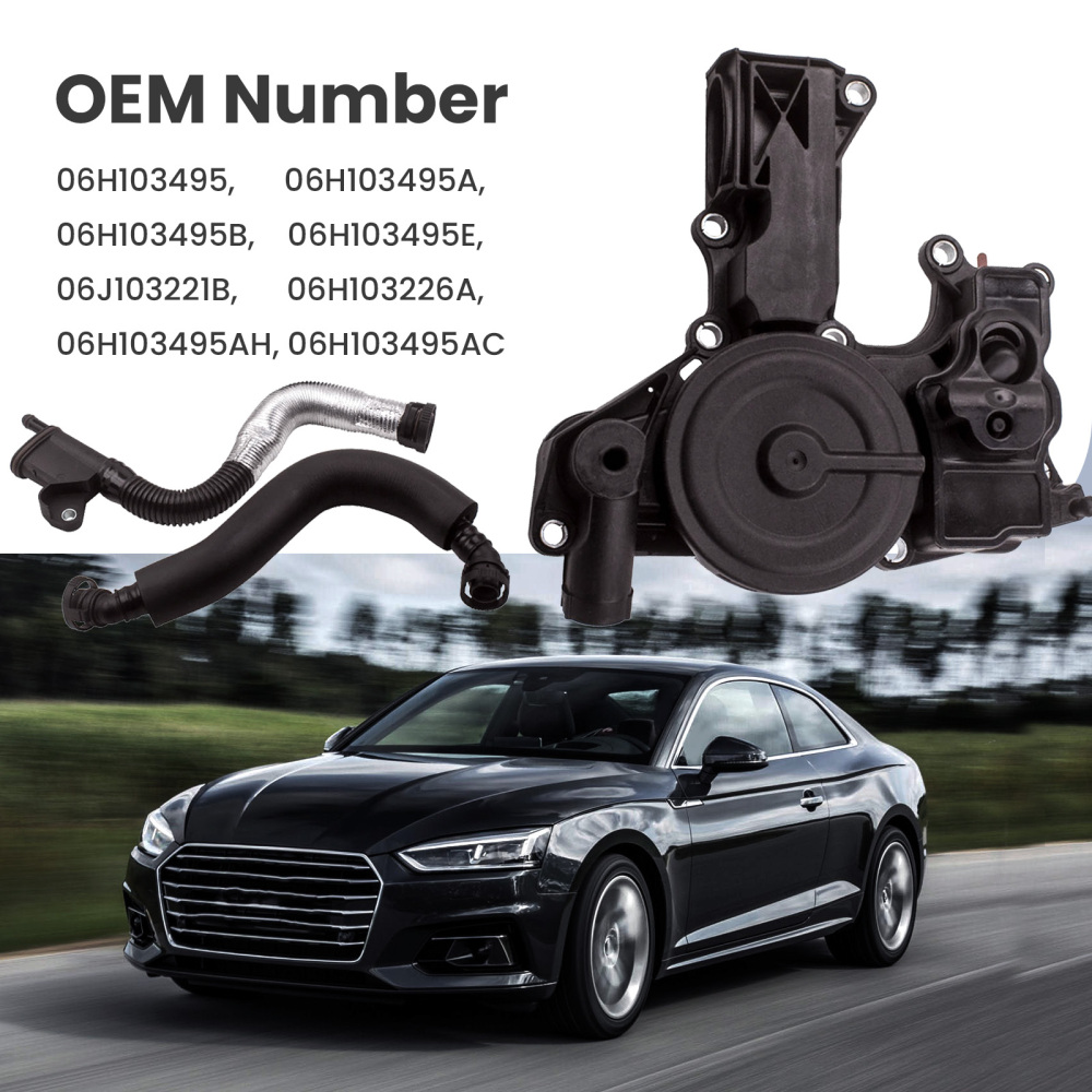 For Volkswage Scirocco 2.0TSI 147KW Oil Separator PCV Valve Assembly with hoses