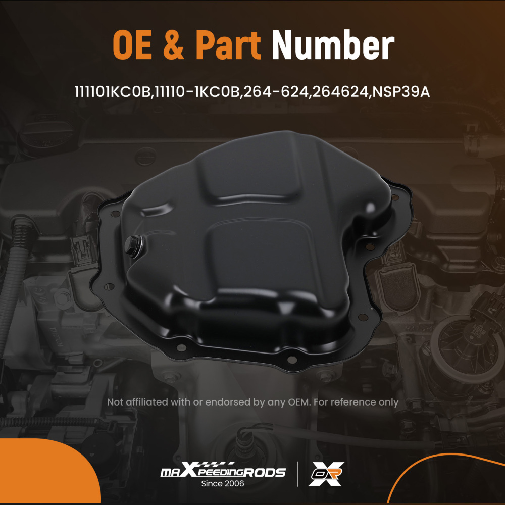 Engine Oil Pan compatible for Nissan Juke 1.6L 11-2017 264-624 Steel 111101KC0B 11110-1KC0B