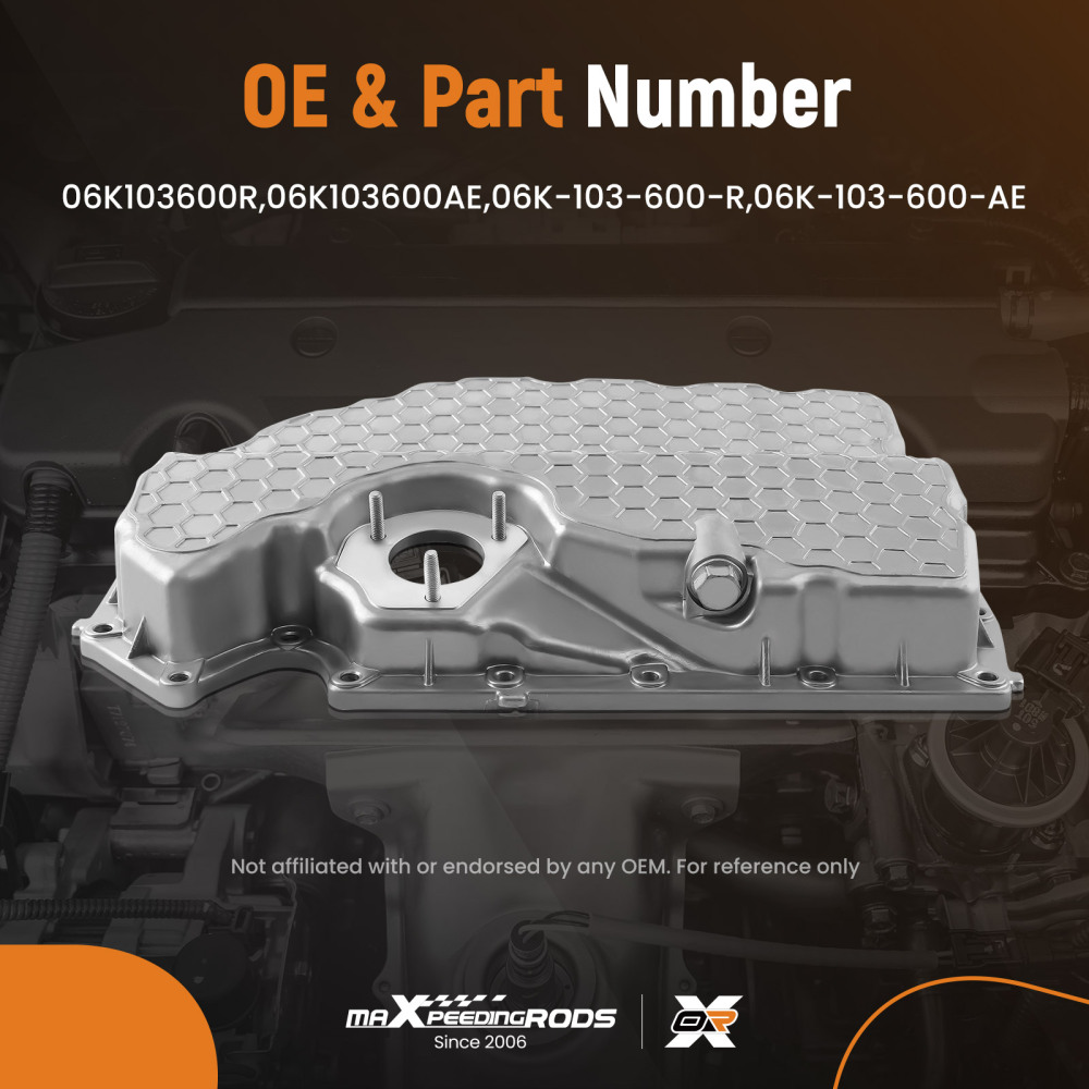 Lower Engine Oil Pan Aluminium compatible for VW Golf 2014-2020 compatible for Audi A3/S3 06K103600R