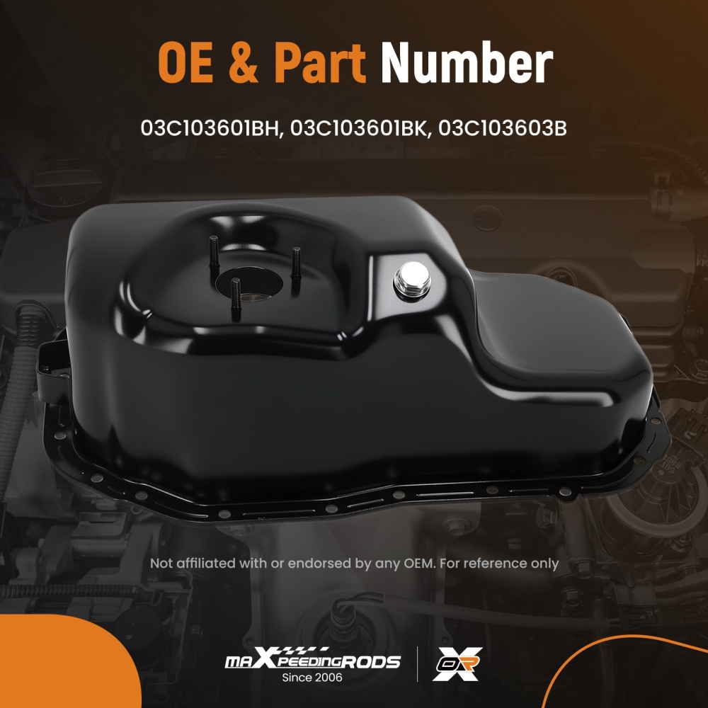Oil Pan Steel compatible for Audi A1 A3 compatible for Seat Ibiza Leon compatible for Skoda Fabia Octavia compatible for VW Golf 1.2 TSI