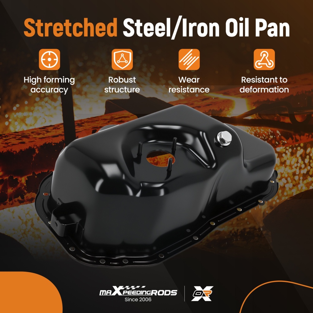 Oil Pan Steel compatible for Audi A1 A3 compatible for Seat Ibiza Leon compatible for Skoda Fabia Octavia compatible for VW Golf 1.2 TSI