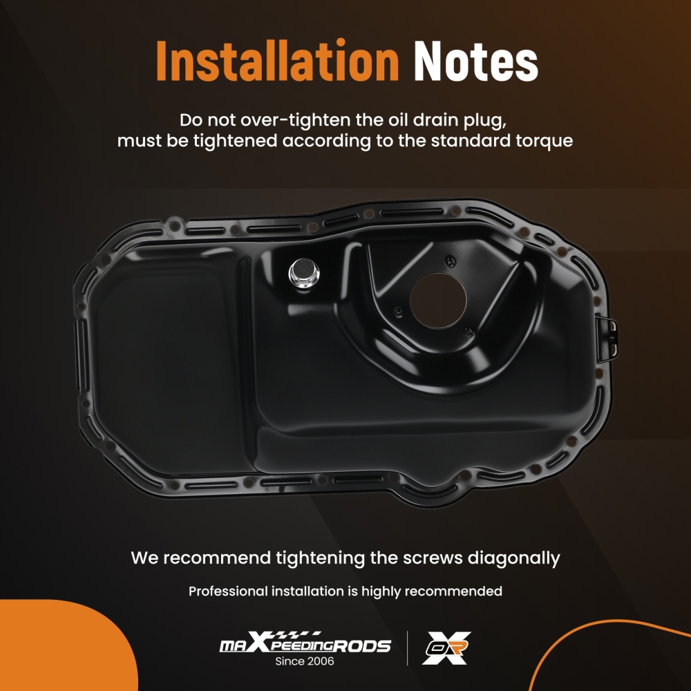 Oil Pan Steel compatible for Audi A1 A3 compatible for Seat Ibiza Leon compatible for Skoda Fabia Octavia compatible for VW Golf 1.2 TSI