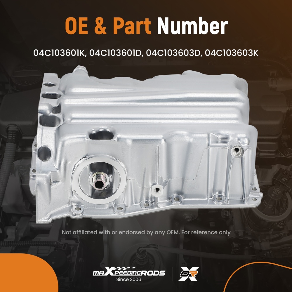 Aluminum oil pan silver 04C103603D compatible for Seat Mii KE1 KF1 compatible for Skoda Citigo NF1 compatible for VW UP!
