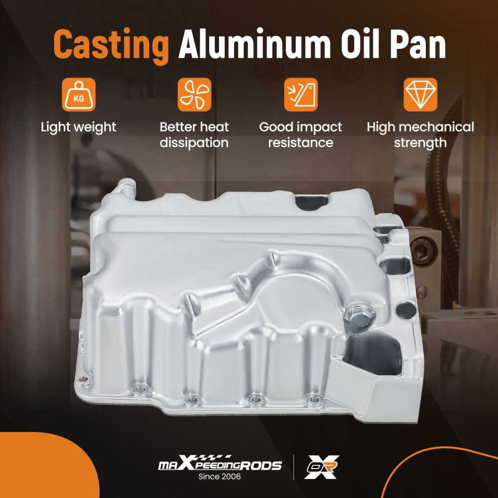 Aluminum oil pan silver 04C103603D compatible for Seat Mii KE1 KF1 compatible for Skoda Citigo NF1 compatible for VW UP!