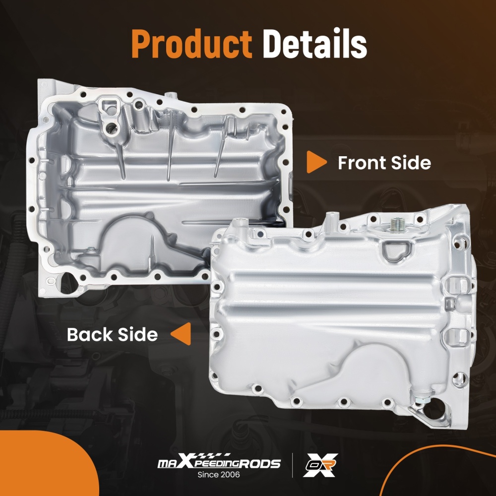 Aluminum oil pan silver 04C103603D compatible for Seat Mii KE1 KF1 compatible for Skoda Citigo NF1 compatible for VW UP!