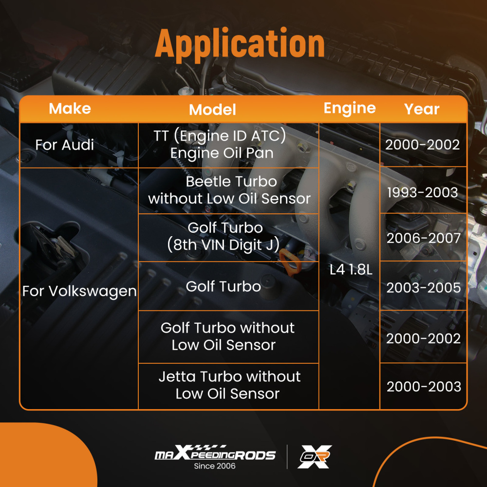 Aluminium Oil Sump Pan compatible for VW Golf Jetta compatible for Audi TT 1.8L 2000-2007 264-702