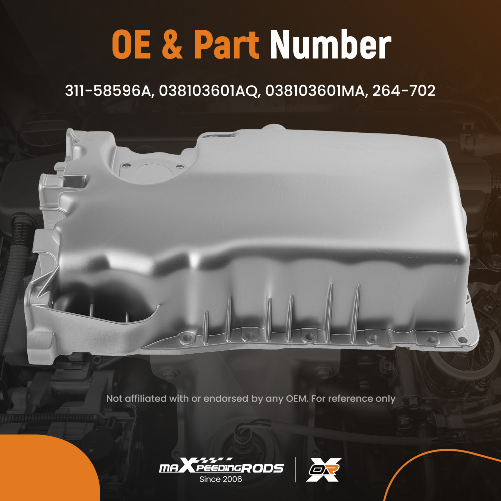 Aluminium Oil Sump Pan compatible for VW Golf Jetta compatible for Audi TT 1.8L 2000-2007 264-702