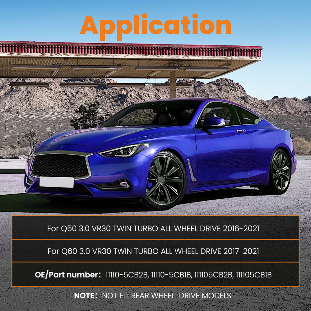 Engine Oil Pan Fit ForInfiniti Q50 Q60 3.0L 2016-2022 11110-5CB2B 11110-5CB1B