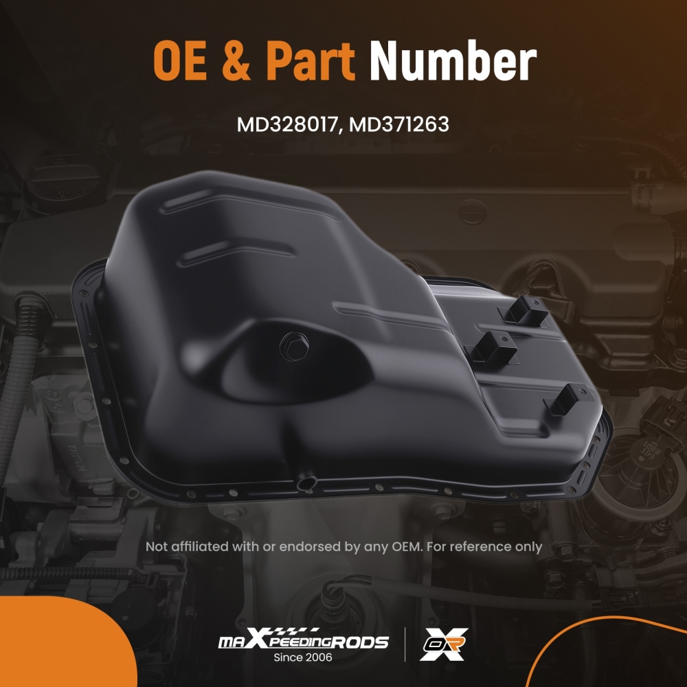 Engine Oil Pan Assembly compatible for Mitsubishi L200 2.5 Diesel MD328017 96-07 Black