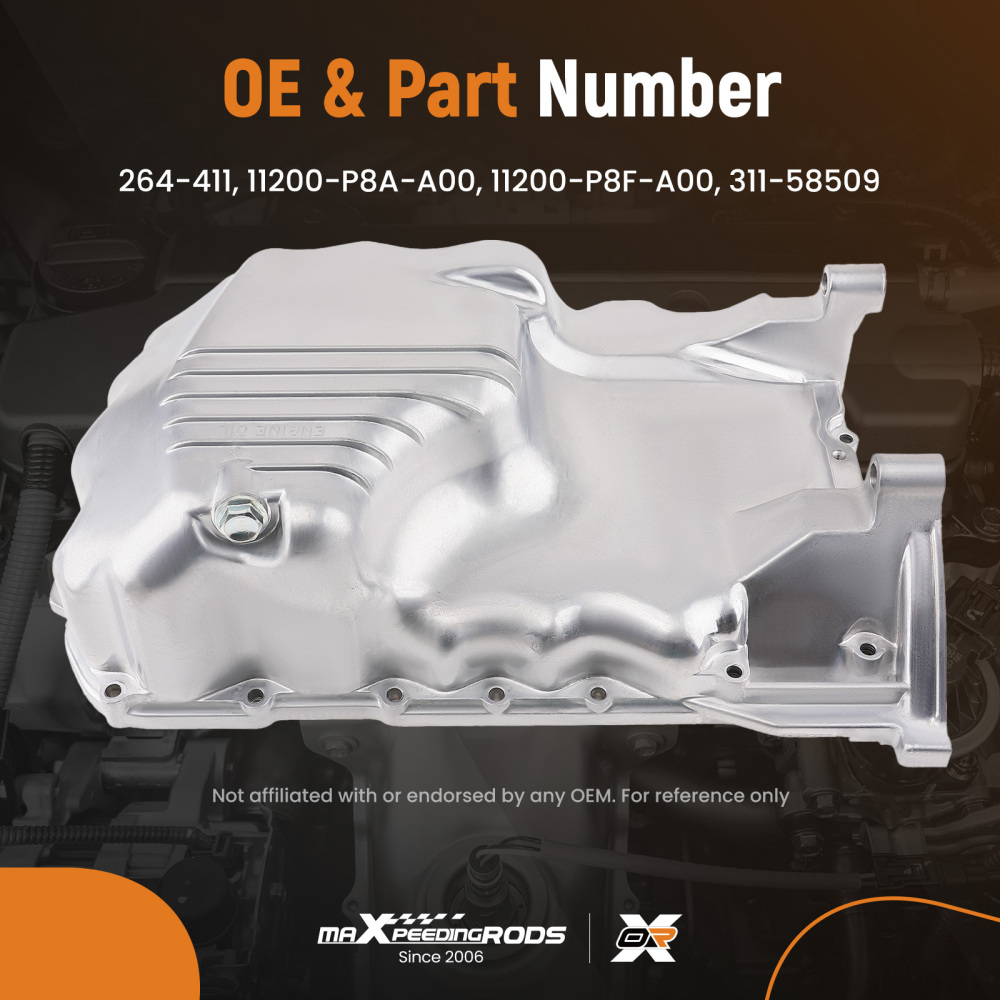 1x New Aluminum Engine Oil Pan compatible for Acura CL 3.0L 1997-1999 11200-P8F-A00