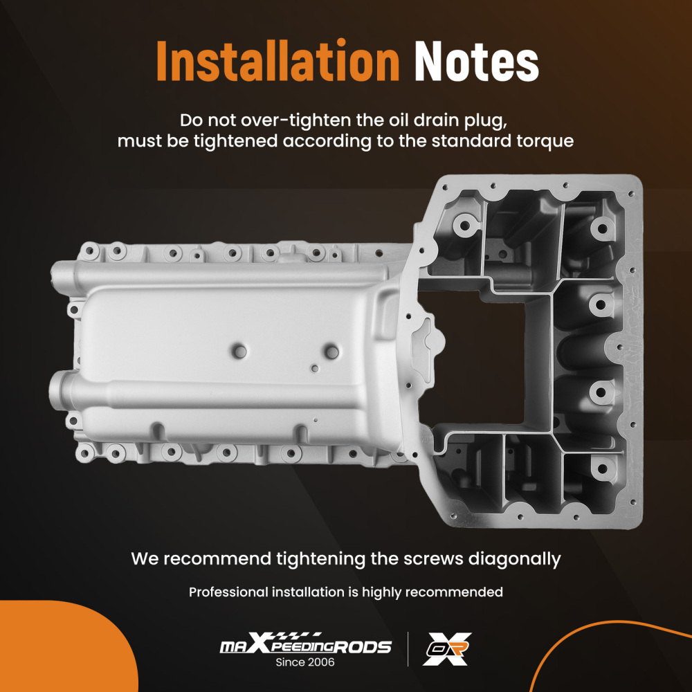 Aluminum Engine Oil Pan compatible for Ford F-250 F-350 6.7L V8 2011-19 BC3Z-6675-A